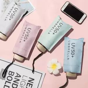 자외선 휴대용 소품 5단 우산 가벼운 양산 암막 포켓 양우산 컬러풀 외출용 접이식 미니 차단 겸용