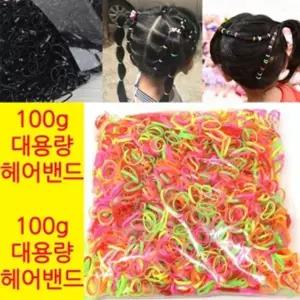 TBZ 대용량 블랙 컬러 머리고무줄 100g 두꺼운고무줄