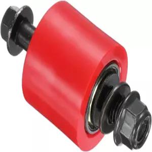 파티킬 10mm 롤러 풀리 텐셔너 체인 미니 자전거 부품 나일론 실린더형 가이드 휠 슬라이더 세트 빨간색