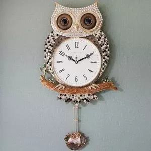 BS 모던부엉이 무소음 추시계 (대) 블랙펄