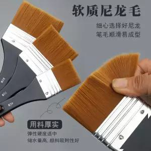 Ginflash 6 스타일 수채화 오일 아트 페인트 브러시 나일론 헤어 페인팅 청소하기 쉬운 나무 청소 브러쉬