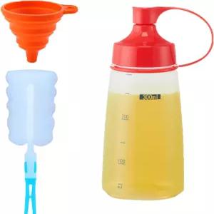 소스용 SUJUDE 조미료 압착 병 팬케이크 반죽 플라스틱 - 와이드 마우스 키친 케첩 머스타드 스퀴트 빈