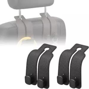 자동차용 헤드레스트 후크 카시트 등받이 정리함 보관 핸드백 지갑 코트 가방용 자동 가죽 홀더(블랙) Brown