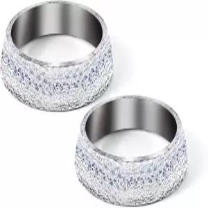 옹푸우 2PCS ID 45mm 자동차 배기 매니폴드 개스킷 플랜지 씰 머플러 링 교체 흑연 도넛 범용 액세서리