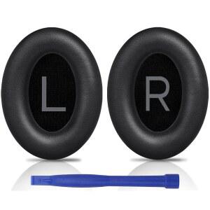 콰이어트컴포트 45 (QC45) / SE (QC SE) 무선 오버이어 헤드폰 부드러운 단백질 가죽이 포함된 이어패드 쿠션 - 블랙