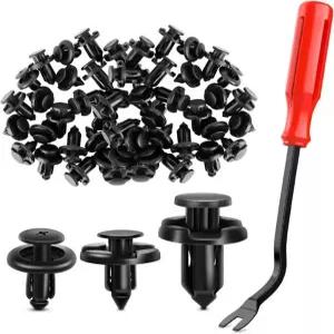 GUACC 100PCS 7mm 8mm 10mm 스바루 푸시 타입 리테이너 패스너 리벳 클립 OEM 업그레이드 909140007 909130067 및 909140051 + 보너스