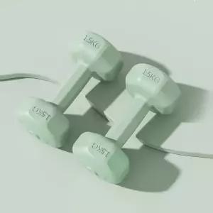 바디필 컬러 육각 덤벨 아령 2개세트(1.5kg) (그린) 헬스 홈트