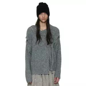 매장정품 파르티멘토 PARTIMENTO WOMEN 컷아웃 랩 니트 가디건_멜란지 PW25WK-03ML 688328