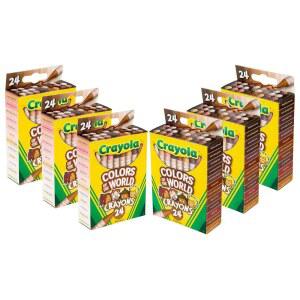 크레욜라 벌크 크레용 세트, 세상의 색, 학용품, 색상 6종 24가지 크레용, 세트 다문화