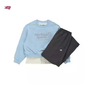 백화점정품 뉴발란스 키즈 아동 상하복 세트 선물 NBgC_여아 스? 알로바 기모패츠 셋업(NK9YG1805G) 남아