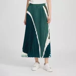 [플리츠미](의정부점)[최초 판매가 169000원] 사선 패턴 아코디언 롱 스커트_PPSKS024005