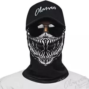올라베오 통기성 심리스 튜브 해골 페이스 마스크 반 방풍 오토바이