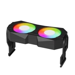 컴퓨터 메모리 램 라디에이터 플라스틱 방열판 쿨러 팬 듀얼 60mm 회전식 PC 모듈 쿨 솔루션용 4핀 PWM 5V 3핀 ARGB 팬(블랙)