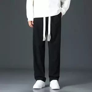 남성 겨울 기모 안감 골덴 느낌 허리밴딩 일자 롱팬츠 (HSJ-WDE02D6)