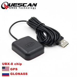GPS수신기 QUESCAN 듀얼 모드 NMEA0183 USB 수신기 GNSS RPI 안테나 칩셋 윈도우 LINUX UBXM8 안드로이드 ANDRIOD GLONASS GPS