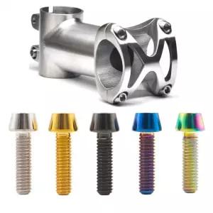 6 조각 티타늄 볼트 육각형 소켓 M5x16 18mm 테이퍼 헤드 나사 MTB 자전거 자전거 줄기 부품
