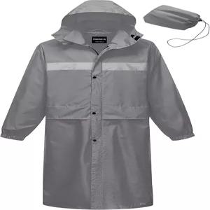 크리에모 미국 남성용 롱 레인 코트 방수 포장 가능한 재킷 후드가 달린 야외 경량 바람막이