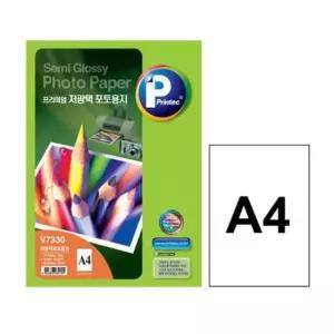 [문구/오피스] 포토용지 20매 포토인화 V7330 프린텍 사진 A4 저광택