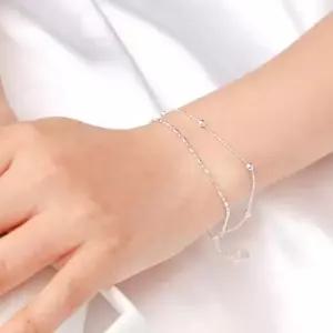 실버팔찌 92.5 실버 포인트 두줄 볼 체인 은 팔찌