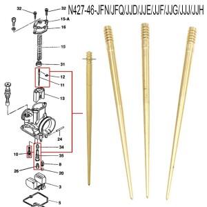 PWK21-34 PE26 용 구리 카브레타 오일 니들, N427-46-JFN, JFQ, 제트