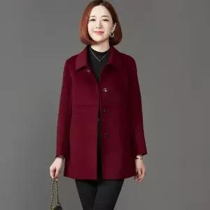 가을 중장년 코트 여성코트 양면 캐시미어 숏모직 엄마룩 OOTD3