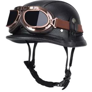 헬멧 클래식 반모 스쿠터 바이크 가죽 스냅백 핼멧 하이바 빈티지