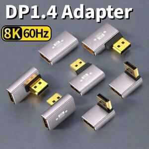 8K60Hz 4K144Hz 디스플레이포트 케이블 어댑터 90도 DP 각도 남성 좌우 상하