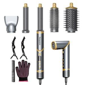 이지웨이브 5인1 멀티 헤어 스타일러 드라이기 브러쉬: 110 000 RPM 고속 유연한 공기 스타일링 건조 시스템 빠른 컬링 볼륨화를 위한 전문가용 네거티브 이온 핫 에어브러쉬 세트