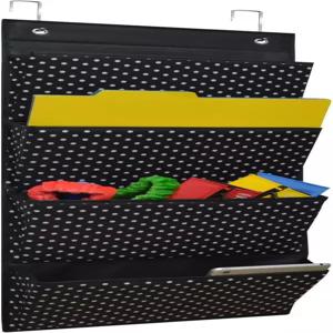 사무실 교실용 패브릭 오버 도어 문서 정리함 걸이 벽 파일 벽걸이 폴더 보관함 큰 캐스케이딩 포켓 4개