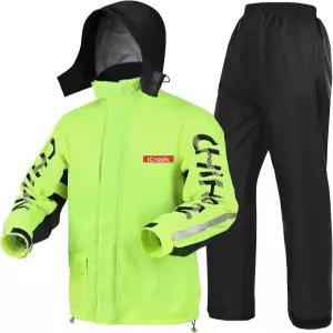 남녀용 iCreek 모터사이클 레인슈트 후드가 달린 방수 레인기어 저항성 레인코트 아웃도어 패션