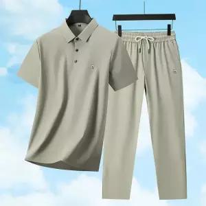 남친 여름 캐주얼 투피스 트렌디 아이템 트레이닝복 반팔세트 세트 터틀넥 반팔 티셔츠 트렌드 슬림핏 HT2