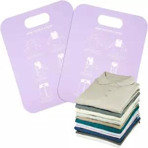 가넥 2팩 셔츠 접이식 보드 사용 설명서가 된 옷 플레이트 T 칼라 드레스 블라우스용 휴대용 성인 세탁