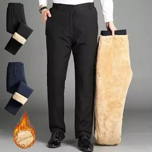 남자 2컬러 겨울바지 따뜻한 기모 정장팬츠 융털바지 (HSJ-WFFXXML)