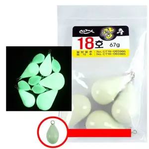 세정 야광 물방울싱커(소포장) 쭈꾸미 문어 봉돌