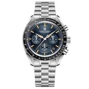 하이친 파가니 디자인 1701 V6 문 손목시계 오마주 남성 쿼츠 크로노그래프 시계 VK63 무브먼트 스티안리스 스틸 건설 100M 방수 패션 스포츠