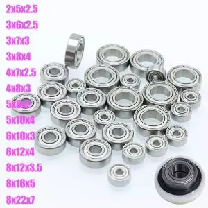 10개 미니어처 볼 베어링 3x7x3 3x8x4 4x8x3 5x8x2 5x10x4 8x22x7 608zz 2Z 자전거 RC카 장난감 고속 저소