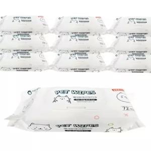 전용티슈 펫크린 반려동물 애견전용 물티슈 72매 10팩
