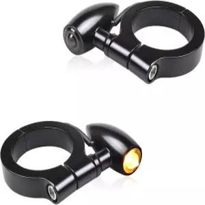 파카일라하 유니버설 모터사이클 프론트 포크 마운팅 LED 방향 지시등 혼다 할리 야마하 스즈키 가와사키용