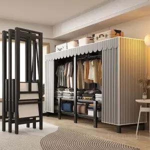 접이식옷장 원룸 튼튼한 이불장 침실 캐비닛 간이 행거 옷걸이 선반