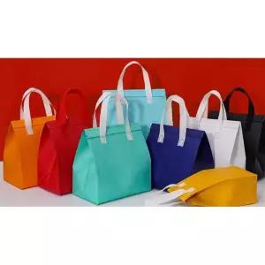 테이크아웃 부직포 도시락 보냉백 보온백 포장가방 노란색 특대형 200개