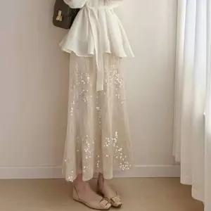 F007215_레이스시스루 스팽글 밴딩스커트 AIJ7+8lhm