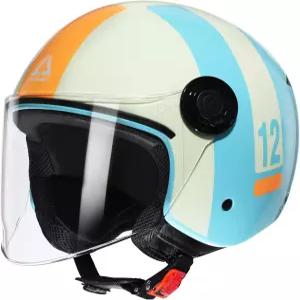 트라이앵글 오픈 페이스 모터사이클 헬멧 레트로 3/4 남성용 클리어 바이저 승인