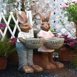 특이한화분부부 빈티지 다육 야외 식물 만화 부활절