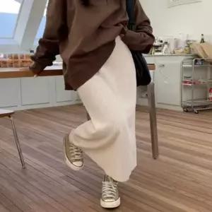 [SBD] 롱스커트 여자 H라인 데일리 뒷트임 골지 소재 소프트