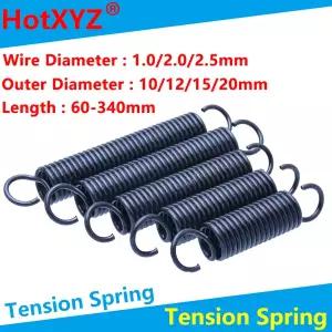 오픈 후크 인장 스프링 풀백 스프링 코일 연장 드래프트 와이어 직경 2.5mm 외경 20mm