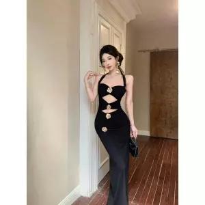 여자 러블리 봄 원피스 장미 꽃 펀칭 멜빵 여름 펜슬 스커트 SPO마켓1