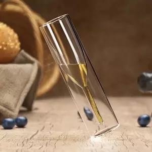 이중유리 샴페인잔 플루트 와인잔 유리컵 WFLOUL0