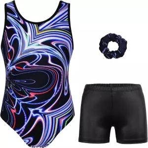 반바지를 입은 소녀들을 위한 조이스트림 체조 레오타드 반짝이는 발레 댄스 액티브웨어
