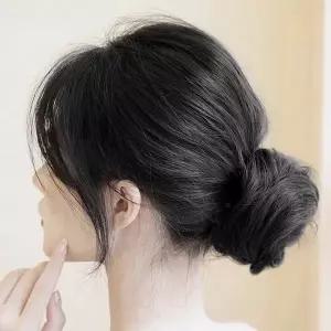 인모 머리 가발 곱창밴드 블랙 만두머리 WFLOULB