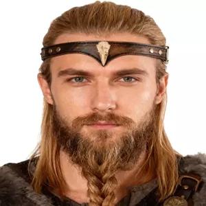 L VOW 바이킹 가죽 머리띠 조절 가능한 중세 머리 장식 LARP 의상 르네상스 해적 코스프레 액세서리